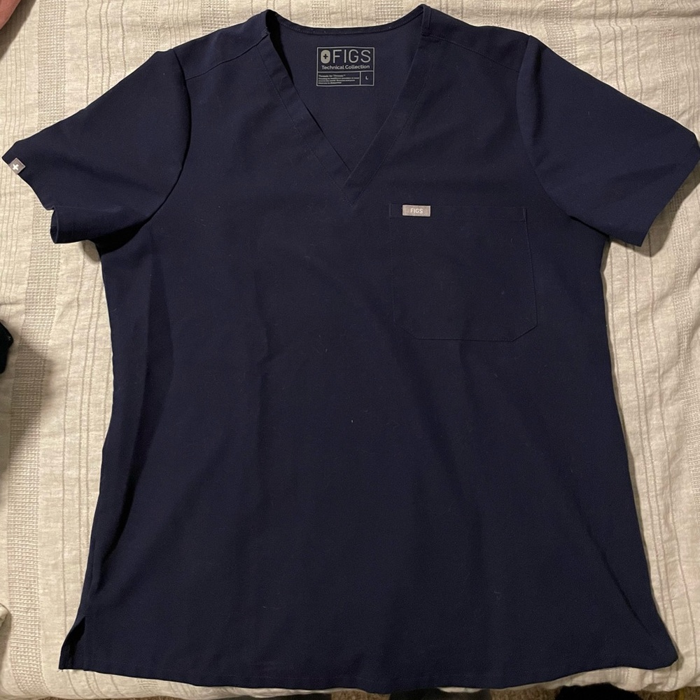 FIGS Navy Catarina™ One-Pocket Scrub Top
